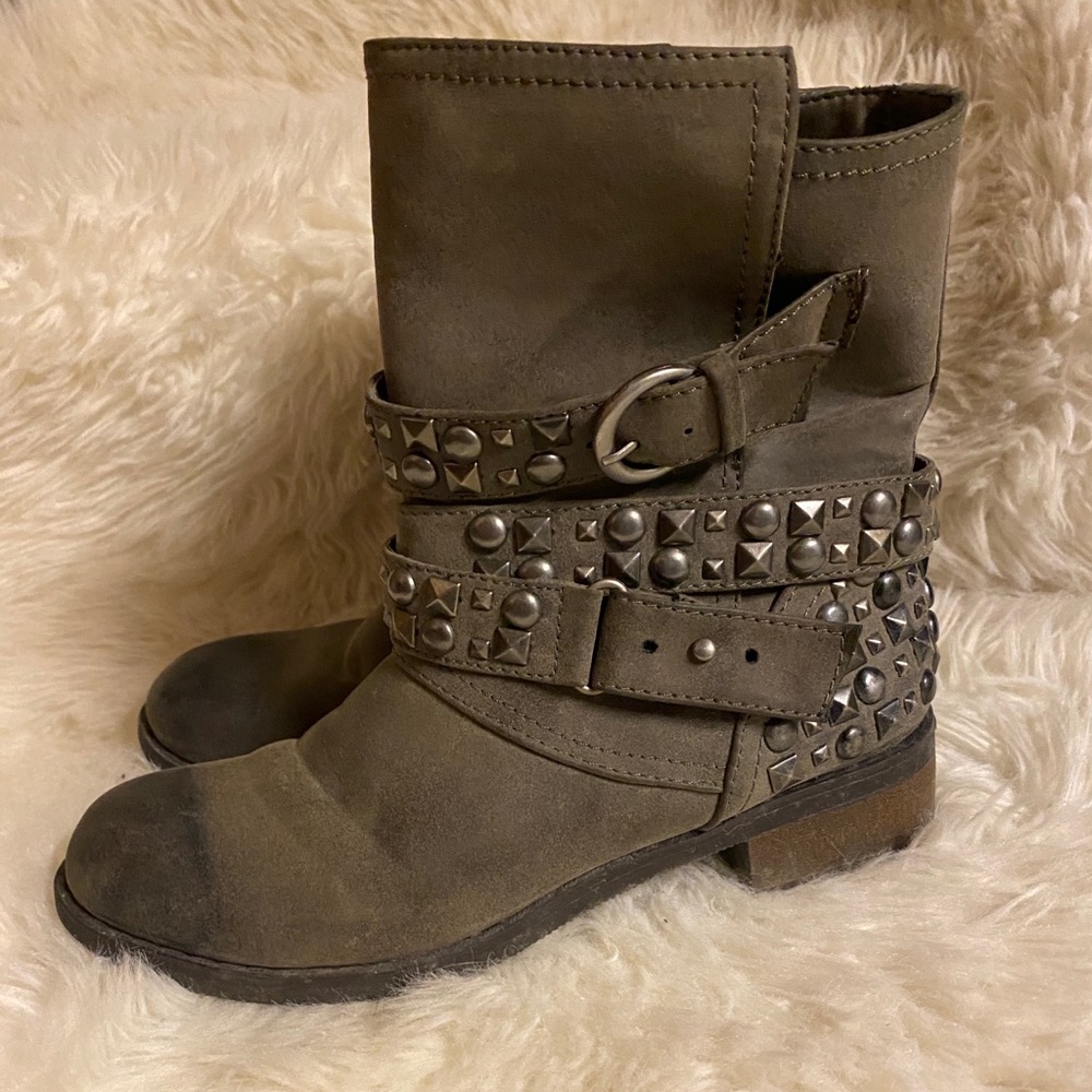 Dirty Laundry Studded Moto Boots -Vegan-7
